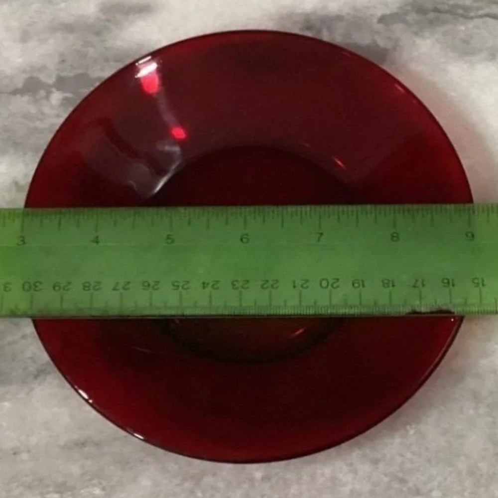 Anchor‎ Hocking Royal Ruby Red Teacups & Saucers, Set of 2, Vintage Glassware